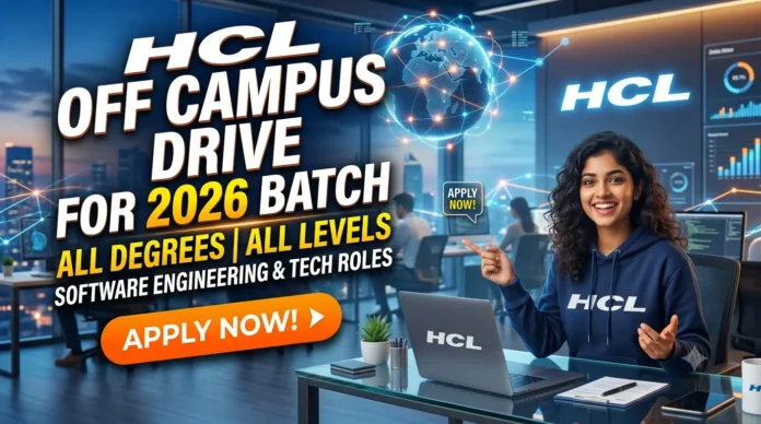 HCL Off Campus Drive for 2026 Batch